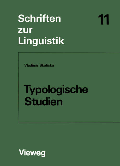 Book cover of Typologische Studien (1979) (Schriften zur Linguistik #11)