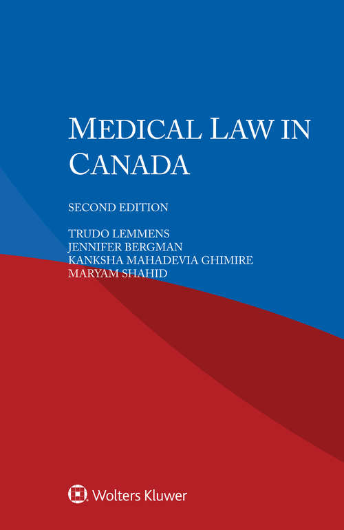 Book cover of Medical Law in Canada (2)