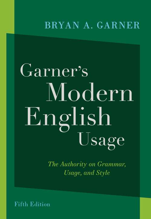 Book cover of Garner's Modern English Usage