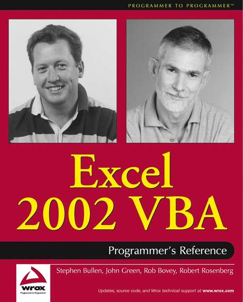 Book cover of Excel 2002 VBA: Programmers Reference