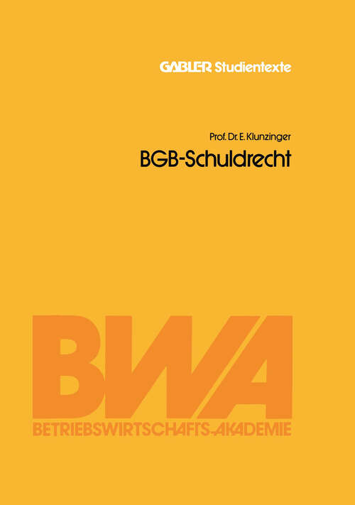 Book cover of BGB-Schuldrecht (1977)