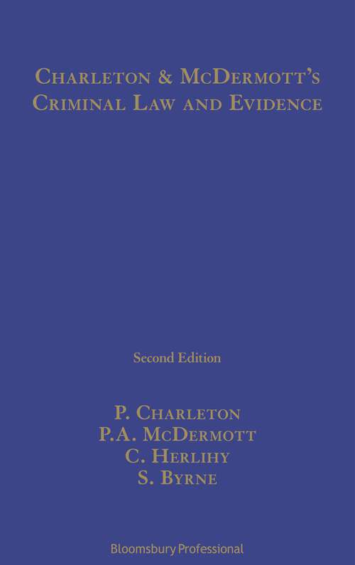 Book cover of Charleton and McDermott's Criminal Law and Evidence