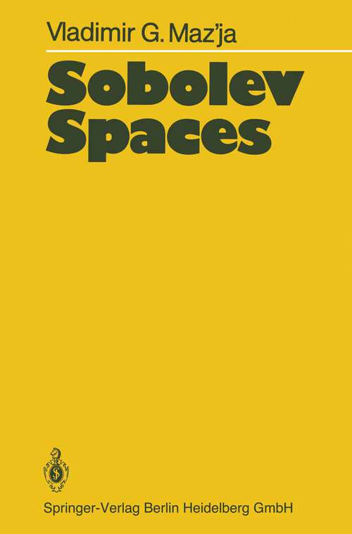 Book cover of Sobolev Spaces (1985) (Springer Series in Soviet Mathematics)