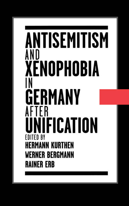 Book cover of Antisemitism and Xenophobia in Germany after Unification