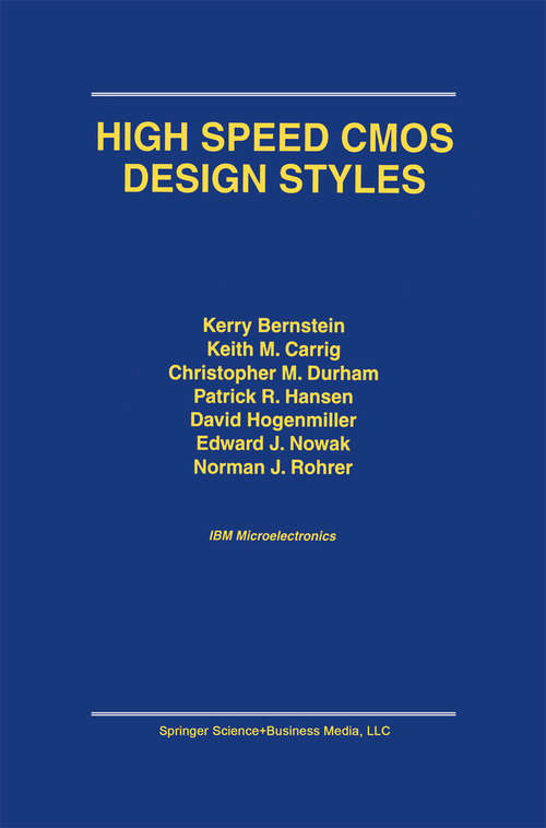 Book cover of High Speed CMOS Design Styles (1999)