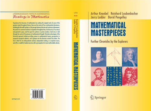 Book cover of Mathematical Masterpieces: Further Chronicles by the Explorers (2007) (Undergraduate Texts in Mathematics)