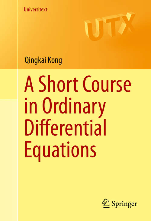 Book cover of A Short Course in Ordinary Differential Equations (2014) (Universitext)