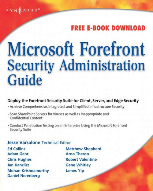 Book cover of Microsoft Forefront Security Administration Guide