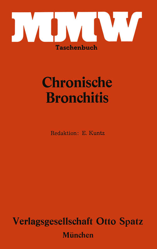 Book cover of Chronische Bronchitis (1975) (MMW Taschenbuch)