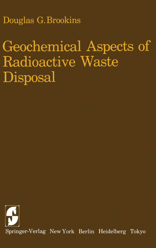 Book cover of Geochemical Aspects of Radioactive Waste Disposal (1984)