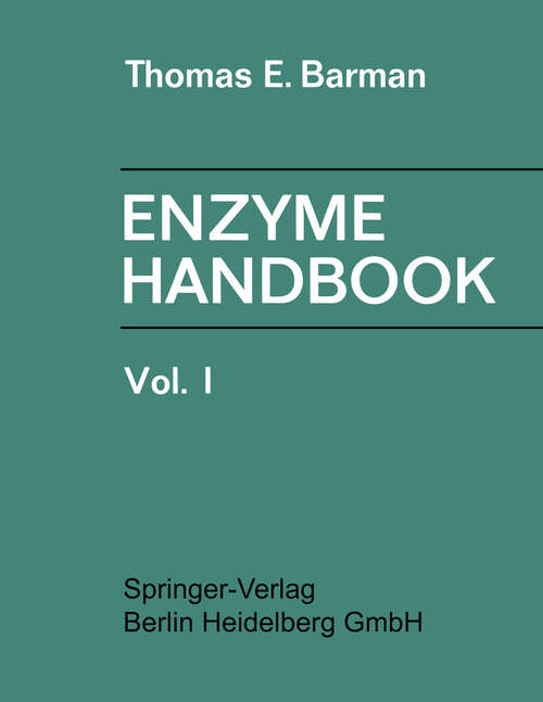 Book cover of Enzyme Handbook: Volume I (1969)