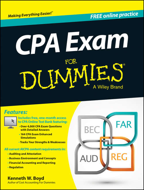 Book cover of CPA Exam For Dummies