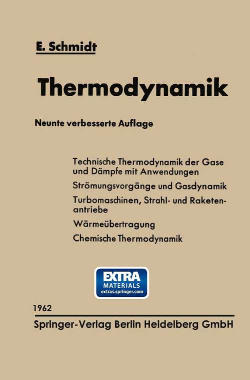 Book cover of Einführung in die Technische Thermodynamik und in die Grundlagen der chemischen Thermodynamik (9. Aufl. 1962)