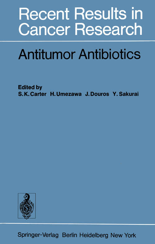 Book cover of Antitumor Antibiotics (1978) (Recent Results in Cancer Research #63)