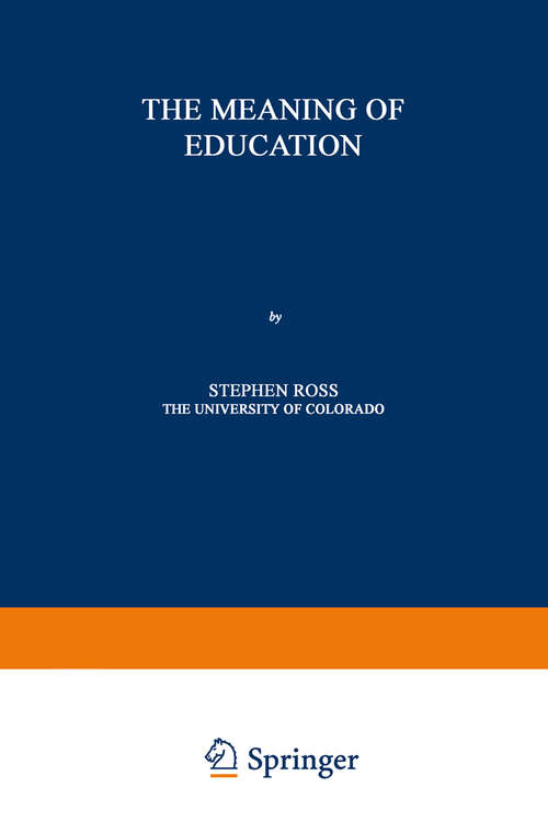 Book cover of The Meaning of Education (1966)
