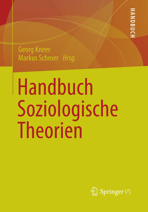 Book cover of Handbuch Soziologische Theorien (2009)