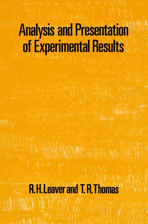 Book cover of Analysis and Presentation of Experimental Results (pdf) (1st ed. 1974)