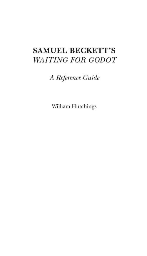 Book cover of Samuel Beckett's Waiting for Godot: A Reference Guide