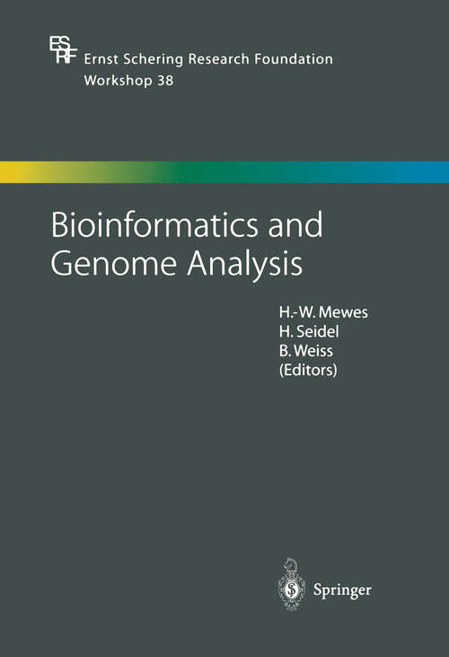 Book cover of Bioinformatics and Genome Analysis (2002) (Ernst Schering Foundation Symposium Proceedings #38)