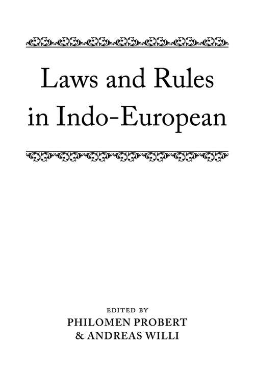 Book cover of Laws and Rules in Indo-European