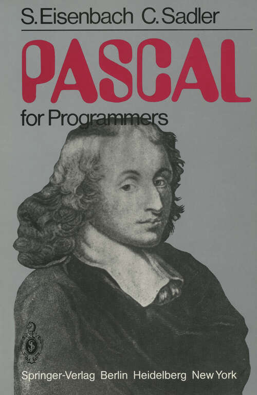 Book cover of PASCAL for Programmers (1981)