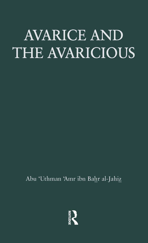 Book cover of Avarice & The Avaricious