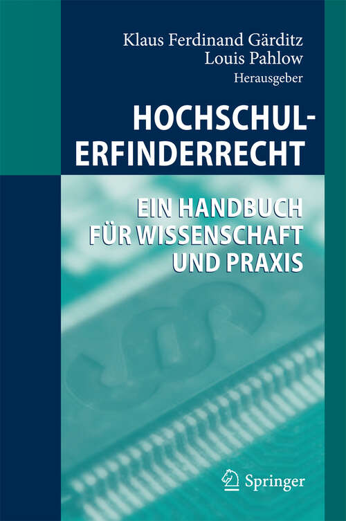 Book cover of Hochschulerfinderrecht: Ein Handbuch für Wissenschaft und Praxis (2011)