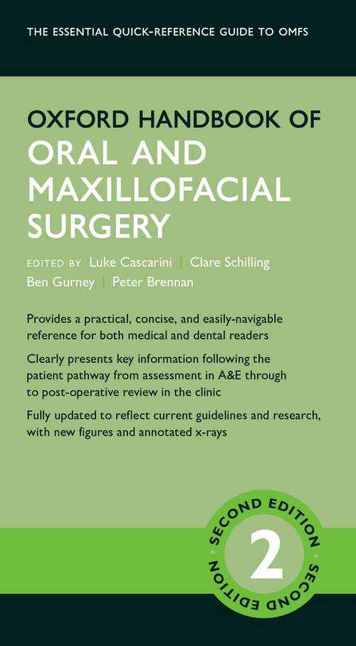 Book cover of Oxford Handbook of Oral and Maxillofacial Surgery (Oxford Medical Handbooks)
