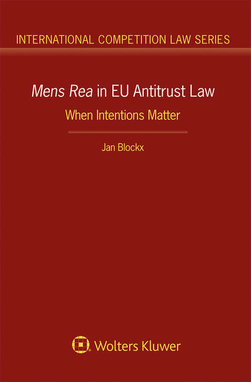 Book cover of Mens Rea in EU Antitrust Law