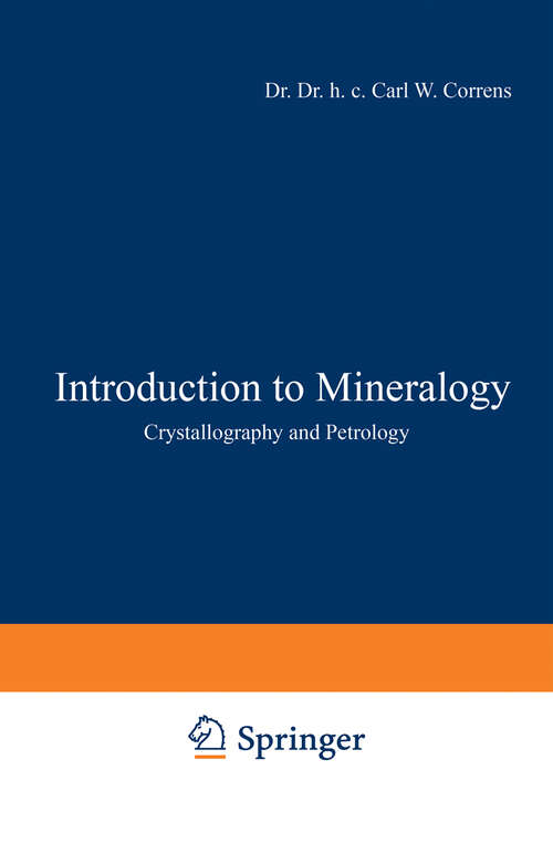 Book cover of Introduction to Mineralogy: Crystallography and Petrology (1969)