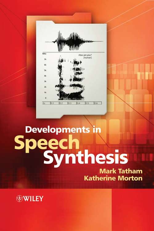 Book cover of Developments in Speech Synthesis