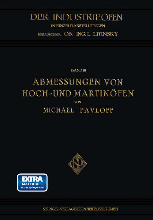 Book cover of Abmessungen von Hoch- und Martinöfen (1928)