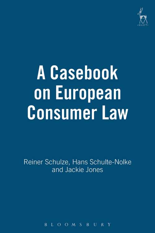 Book cover of A Casebook on European Consumer Law