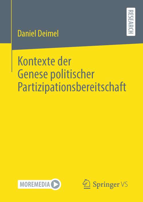 Book cover of Kontexte der Genese politischer Partizipationsbereitschaft (1. Aufl. 2023)