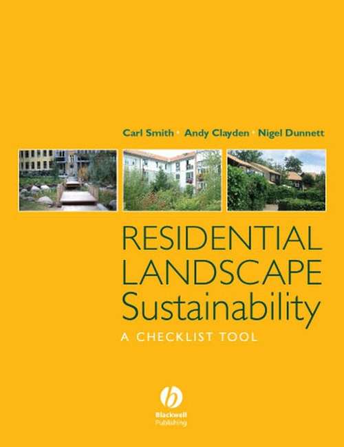 Book cover of Residential Landscape Sustainability: A Checklist Tool