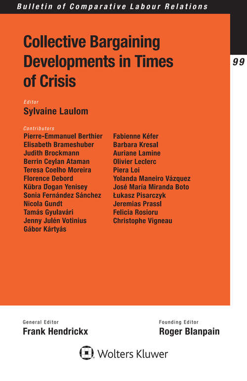 Book cover of Collective Bargaining Developments in Times of Crisis