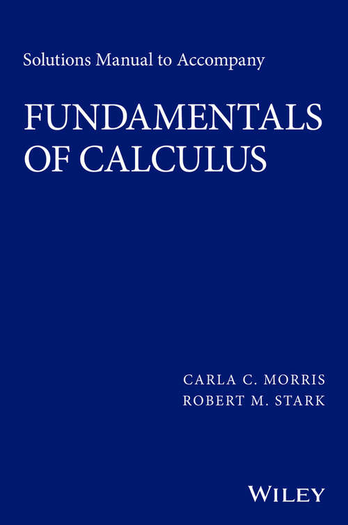 Book cover of Solutions Manual to accompany Fundamentals of Calculus