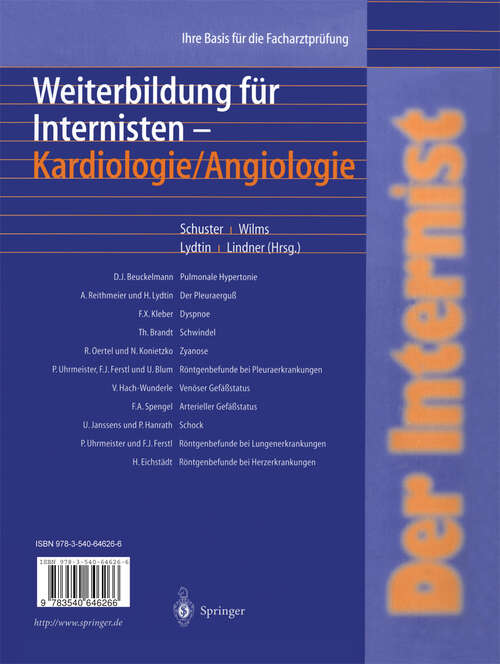 Book cover of Der Internist: Ihre Basis für die Facharztprüfung (1999)