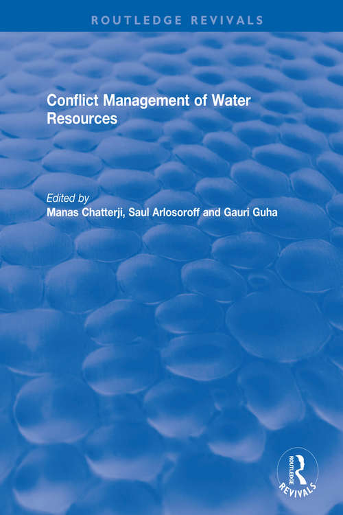 Book cover of Conflict Management of Water Resources (Routledge Revivals)