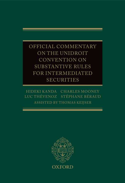 Book cover of Official Commentary on the UNIDROIT Convention on Substantive Rules for Intermediated Securities
