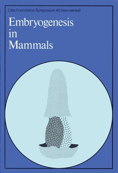 Book cover of Embryogenesis in Mammals (Novartis Foundation Symposia #40)