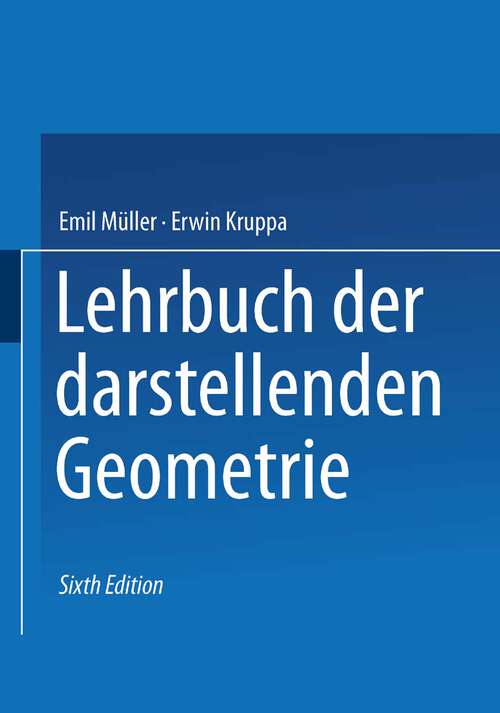 Book cover of Lehrbuch der darstellenden Geometrie (6. Aufl. 1948)