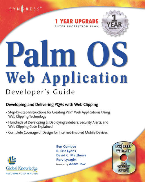 Book cover of Palm OS Web Application Developers Guide: Including PQA and Web Clipping