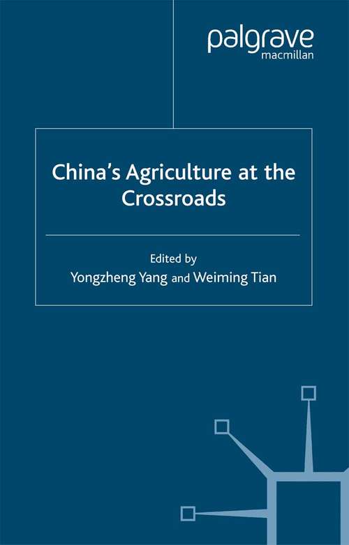 Book cover of China's Agriculture at the Cross Roads (2000)