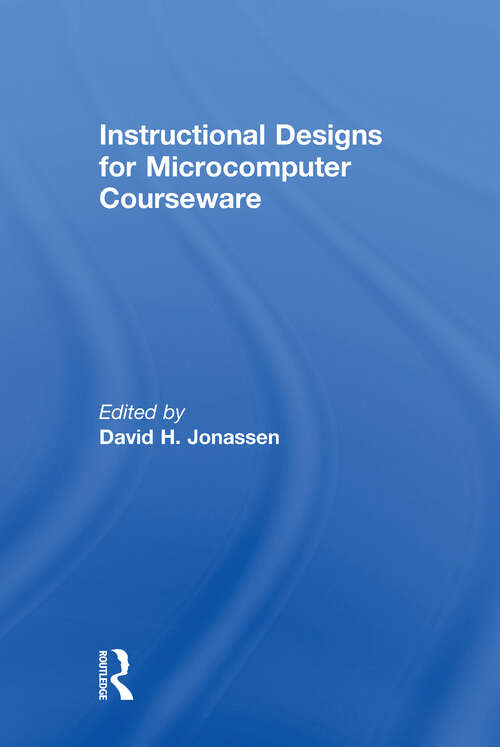 Book cover of Instruction Design for Microcomputing Software