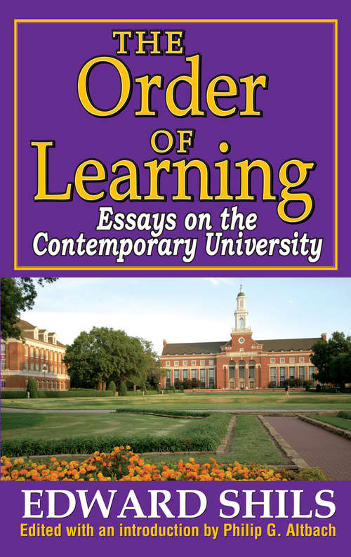 Book cover of The Order of Learning: Essays on the Contemporary University