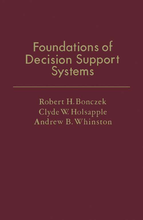 Book cover of Foundations of Decision Support Systems