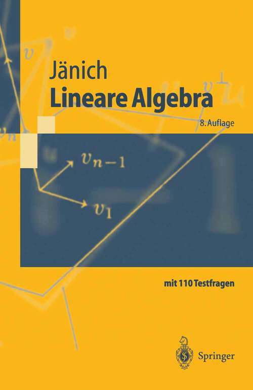 Book cover of Lineare Algebra (8. Aufl. 2000) (Springer-Lehrbuch)