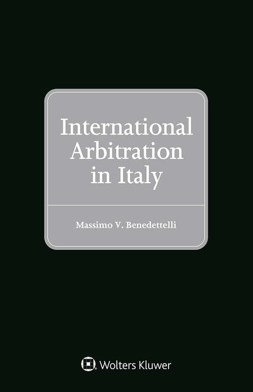 Book cover of International Arbitration in Italy