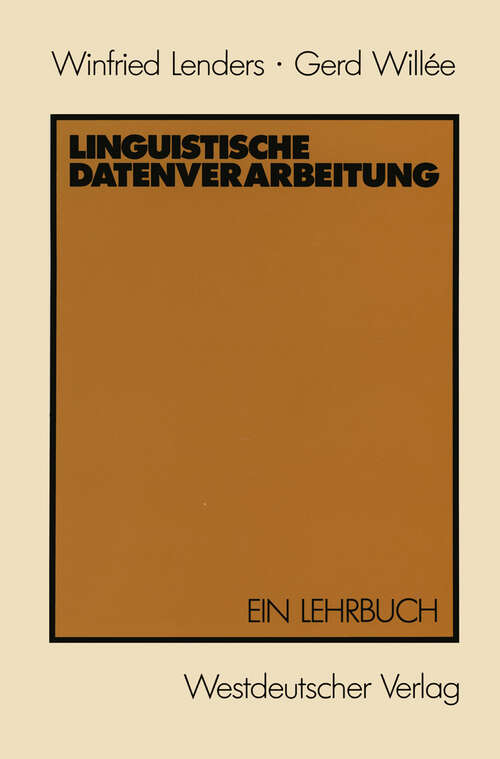 Book cover of Linguistische Datenverarbeitung: Ein Lehrbuch (1986)